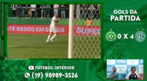 Veja os gols da goleada do Guarani sobre a Chapecoense