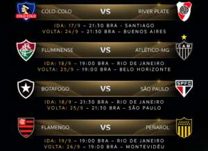 Quartas da Libertadores terá São Paulo x Botafogo no horário nobre