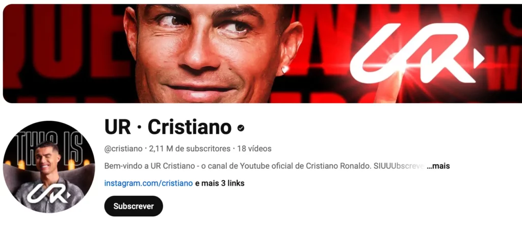 Cristiano Ronaldo cria canal de YouTube e já atinge a marca de mais de 5 milhões de inscritos