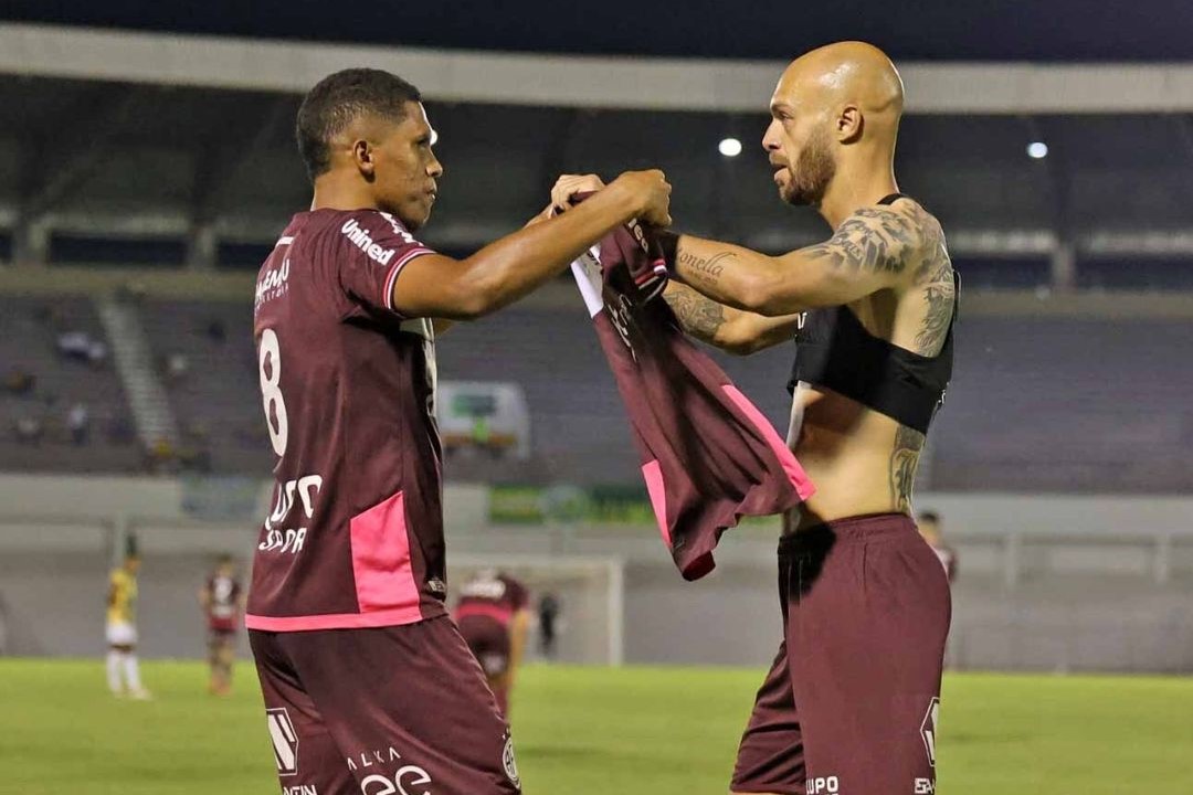 Jogadores da Ferroviária comemoram acesso e campanha no Brasileiro (Foto: Célio Messias/Ag. Paulistão)