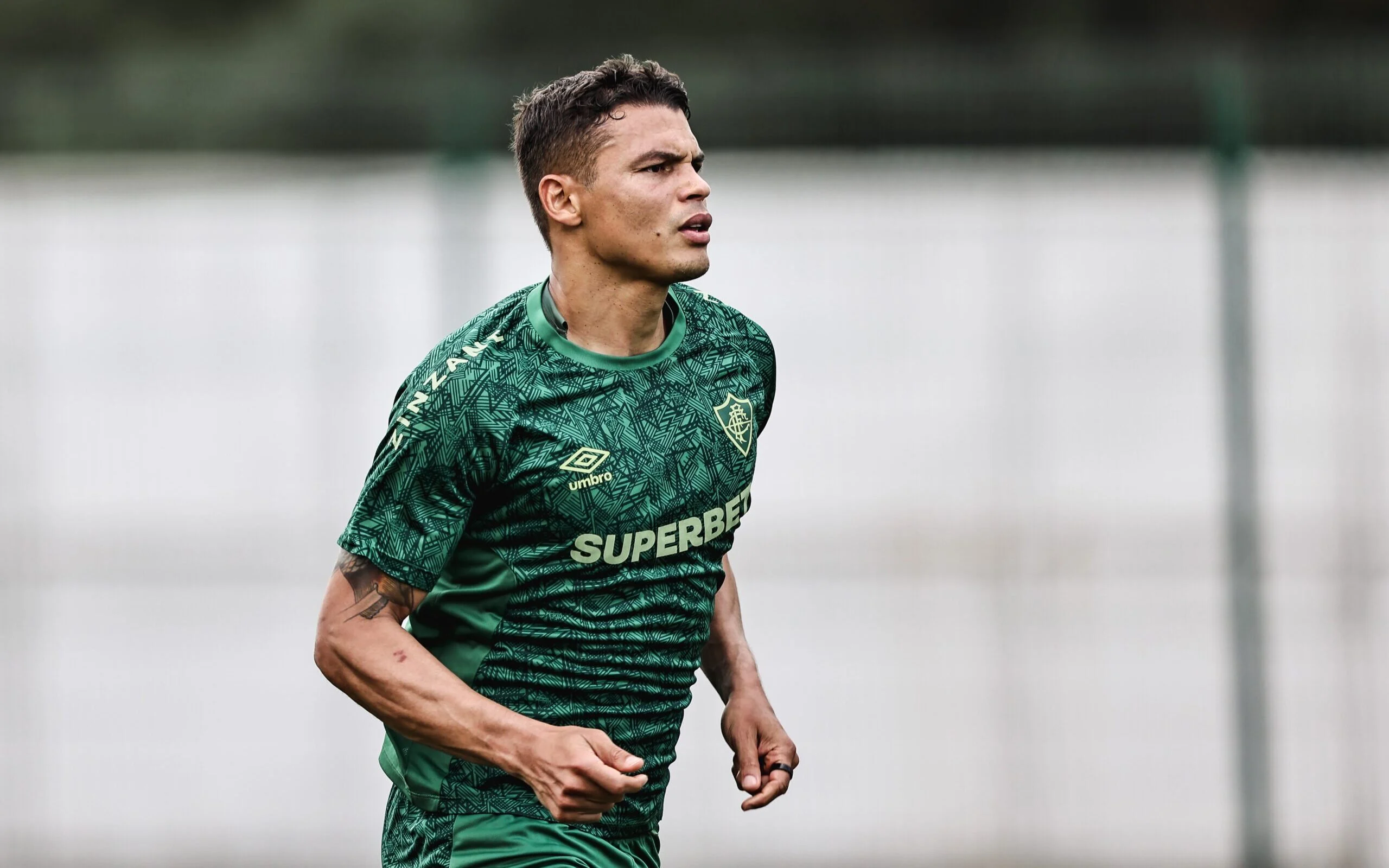 Thiago Silva treinando no Fluminense