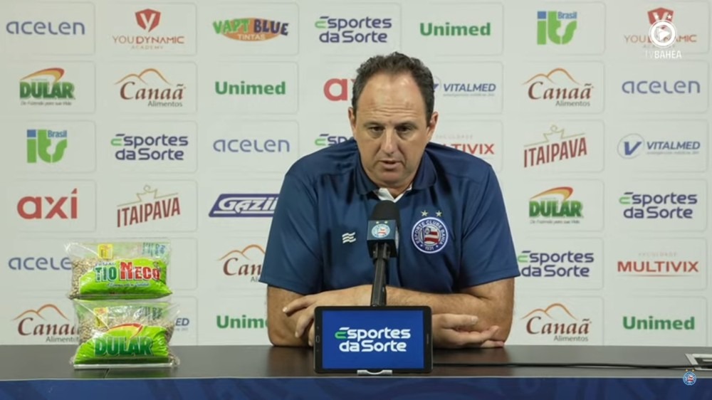 Rogério Ceni comenta gritos de "burro" em derrota do Bahia para o Flamengo (Foto: Reprodução / TV Bahêa)