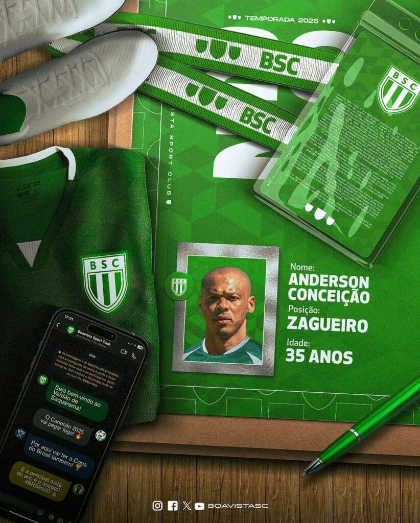 Ex-Vasco, Anderson Conceição é anunciado pelo Boavista