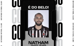 Botafogo-PB confirma a contratação de Natham e chega a nove reforços