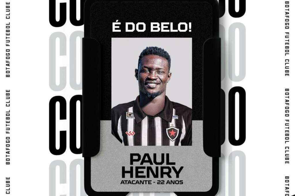 Botafogo-PB contrata atacante camaronês Paul Henry (Foto: Divulgação/Botafogo-PB)