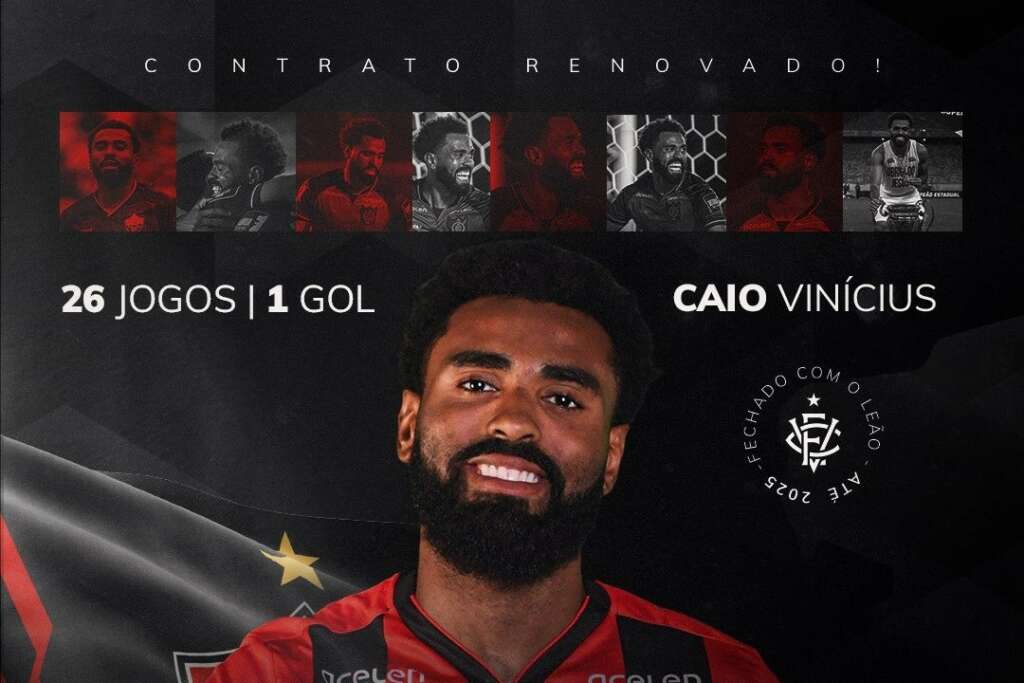 Vitória confirma renovação de Caio Vinícius e torcida critica nas redes sociais (Foto: Divulgação/ECV)