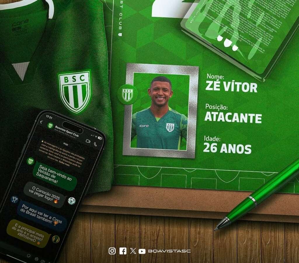 Carioca: Boavista anuncia contratação de Zé Vitor, ex-Vasco