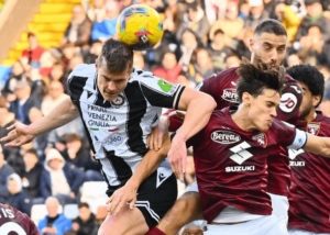 Udinese marca dois, mas Torino reage e empata no Campeonato Italiano