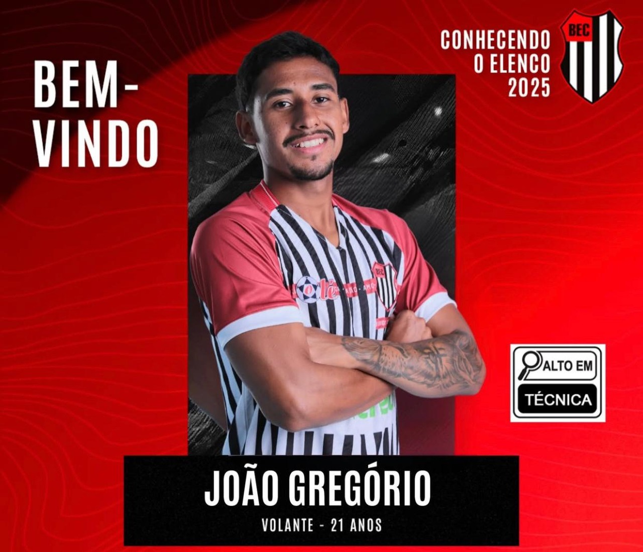 João Gregório, de 21 anos, conquistou o acesso no Paulistão da 2ª Divisão de 2024 (Foto: Divulgação / Bandeirante)