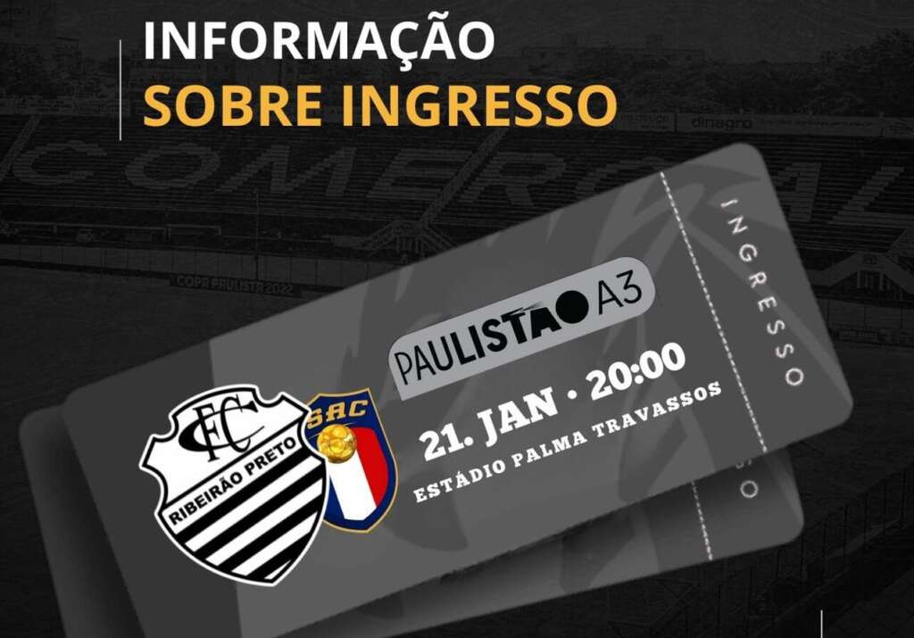 Paulistão Série A3: Comercial inicia venda de ingresso para jogo da próxima semana