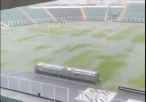 Orlando Scarpelli fica alagado por causa das chuvas e Figueirense treina na academia