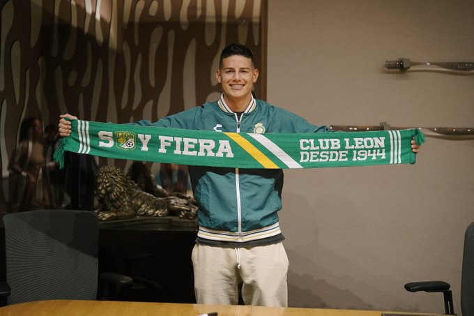 James Rodriguez e anunciado pelo club leon do