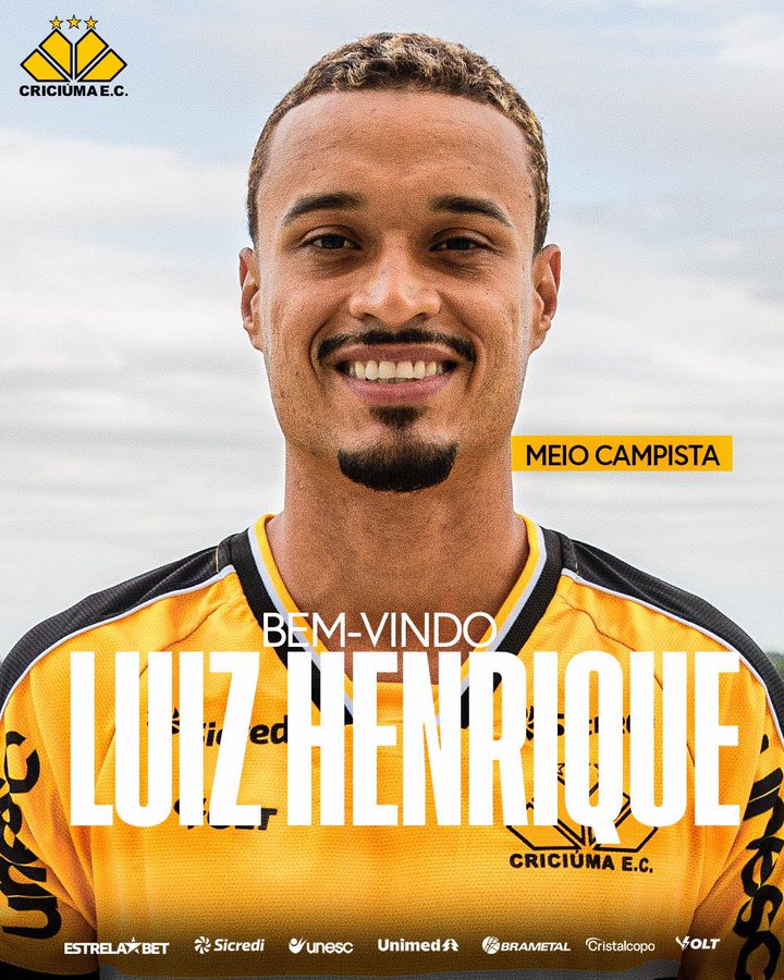 Criciúma confirma meia Luiz Henrique e negocia com mais dois jogadores