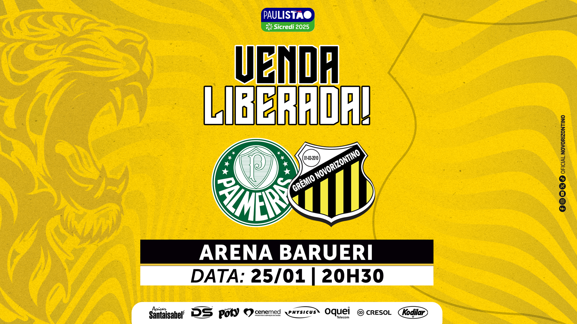 Paulistão: Palmeiras abre venda de ingressos para partida contra o Novorizontino