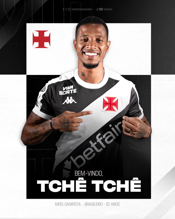 Vasco confirma contratação de Tchê Tchê, ex-Botafogo