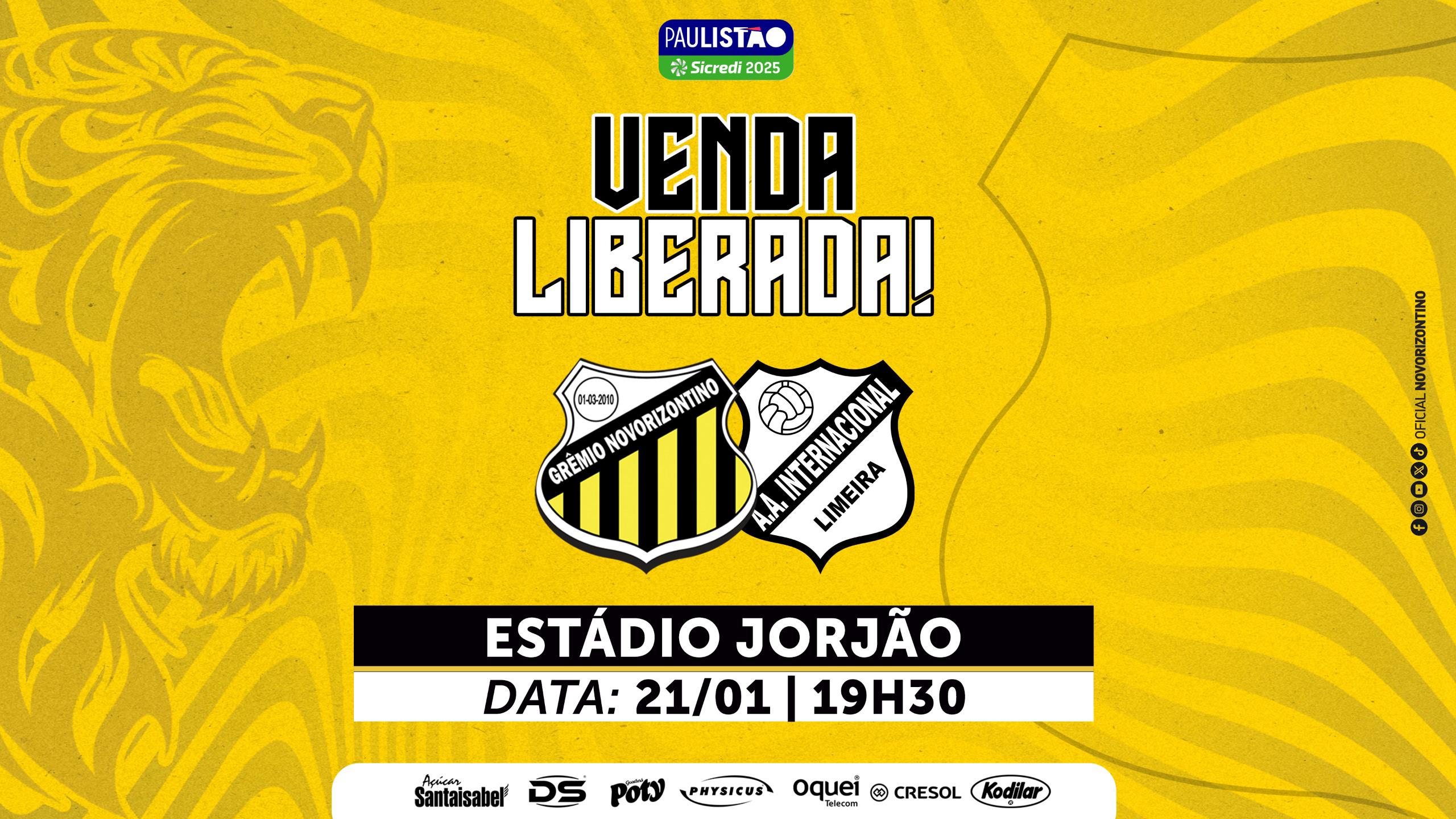 Paulistão: Novorizontino abre venda de ingressos para partida contra a Inter de Limeira