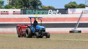 Botafogo-SP renova gramado do Estádio Santa Cruz para sequência da temporada