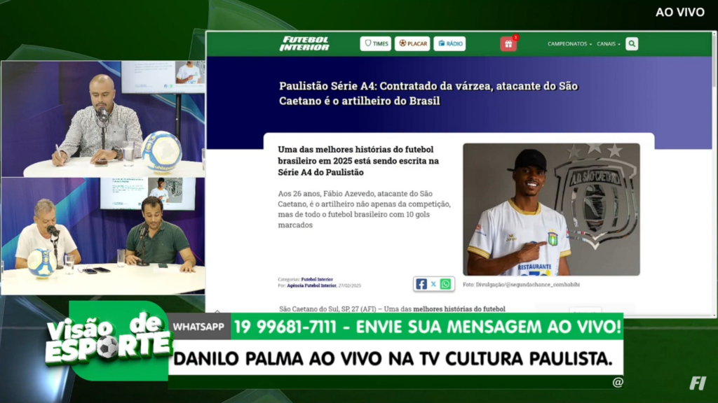 Visão de Esporte valoriza importância do futebol amador aos clubes 2 Artilheiro do Brasil, Fábio Azevedo é destaque do Programa Visão de Esporte da TV Cultura