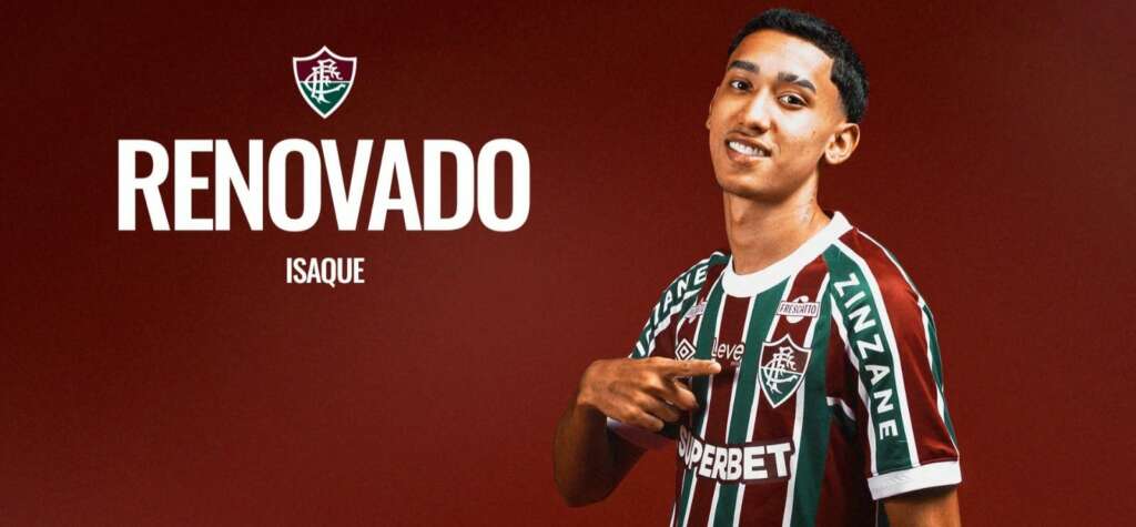 Isaque renova contrato com o Fluminense até 2029