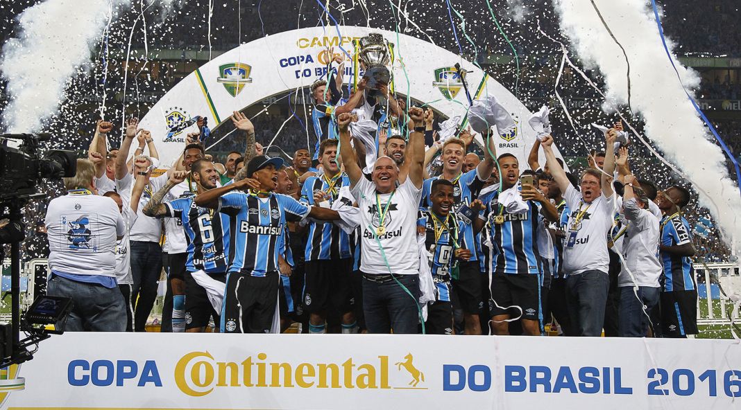 Grêmio foi campeão da Copa do Brasil em 2016. Foto: Lucas Uebel / Museu do Grêmio