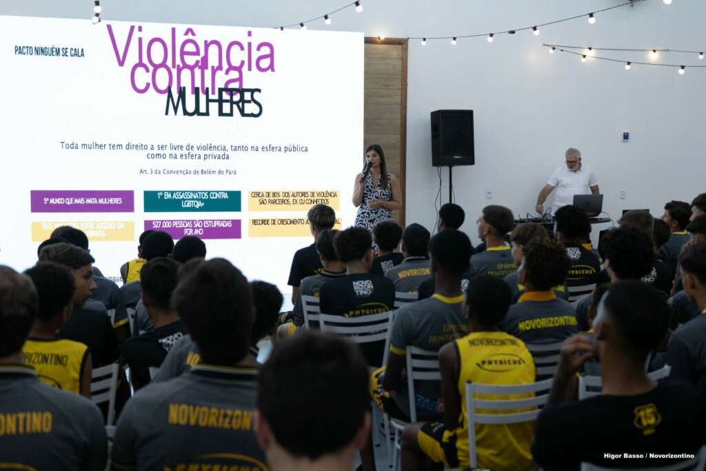 Novorizontino realiza palestra para jogadores da base sobre respeito às mulheres
