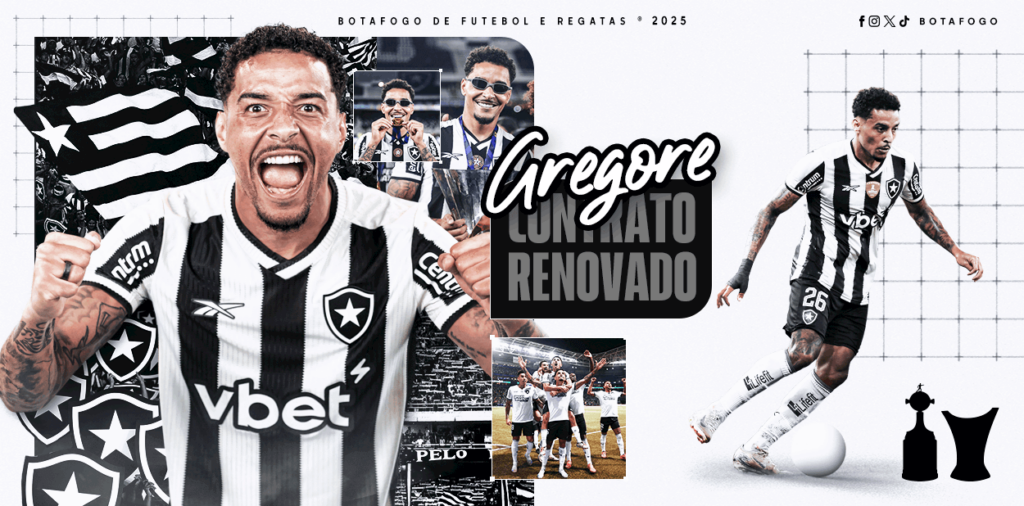 Botafogo renova com o volante Gregore até 2028: 'Símbolo de garra e dedicação'
