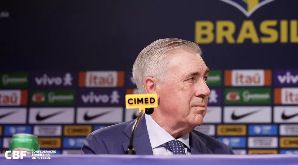 Carlo Ancelotti mantém 48% da seleção de Dorival Júnior em sua 1ª convocação