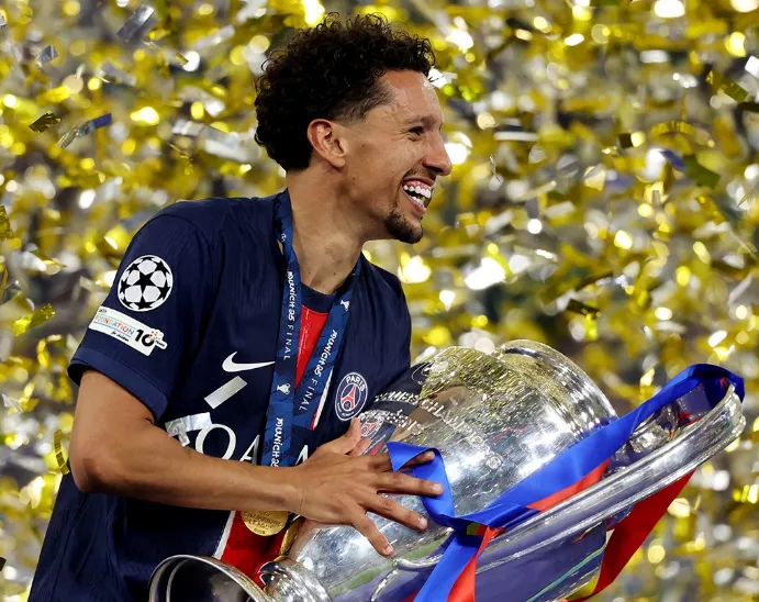 Em lágrimas, Marquinhos exalta conquista do PSG: 'Eu não tenho mais forças, eu dei tudo'