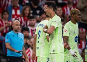 Barcelona e Lewandowski am dos 100 gols na vitória por 3 a 0 sobre o Bilbao