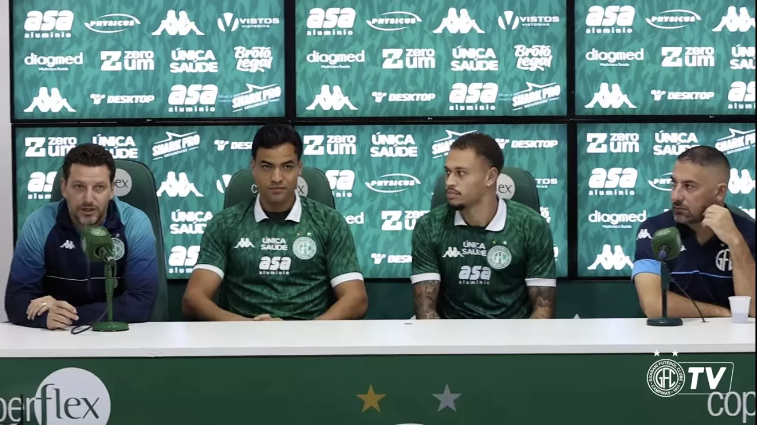 Com a presença de Elano, Guarani apresenta zagueiro Diogo Silva e lateral Vitinho