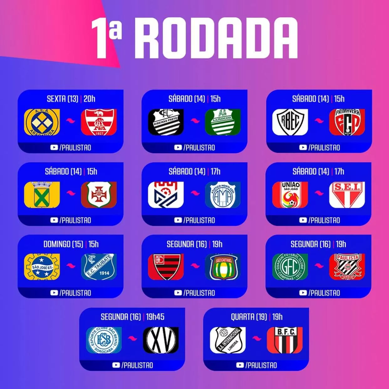 Copa Paulista: Federação divulga tabela da 1ª fase com datas e horários 2 d9f86fdc cde5 4a9b ad11 211e050563ca