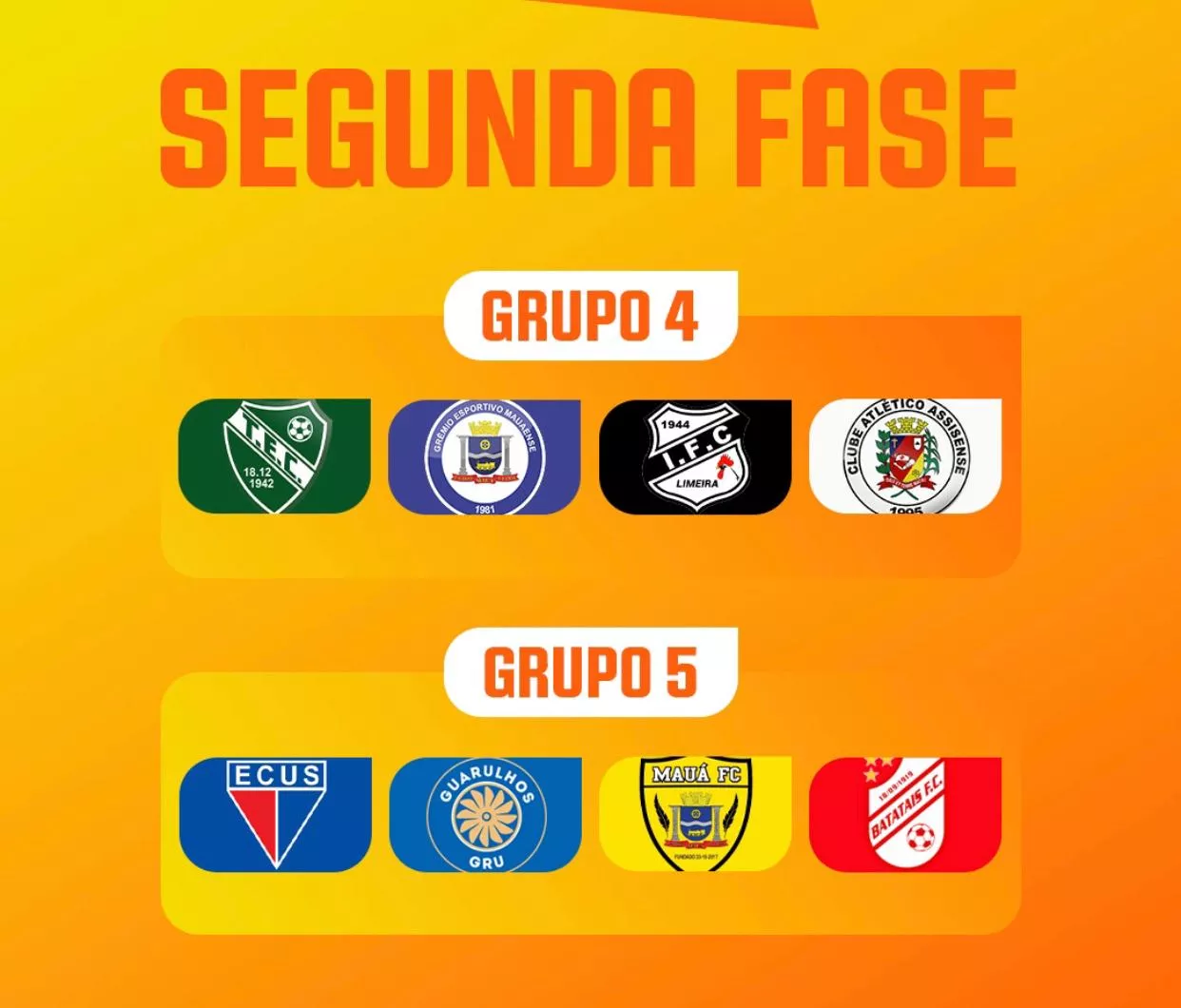 Segundona: Veja como será a 2ª fase com os oito clubes classificados
