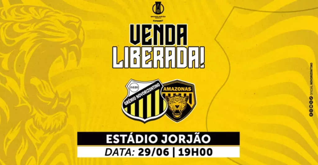 Série B: Novorizontino abre venda de ingressos para duelo com o Amazonas