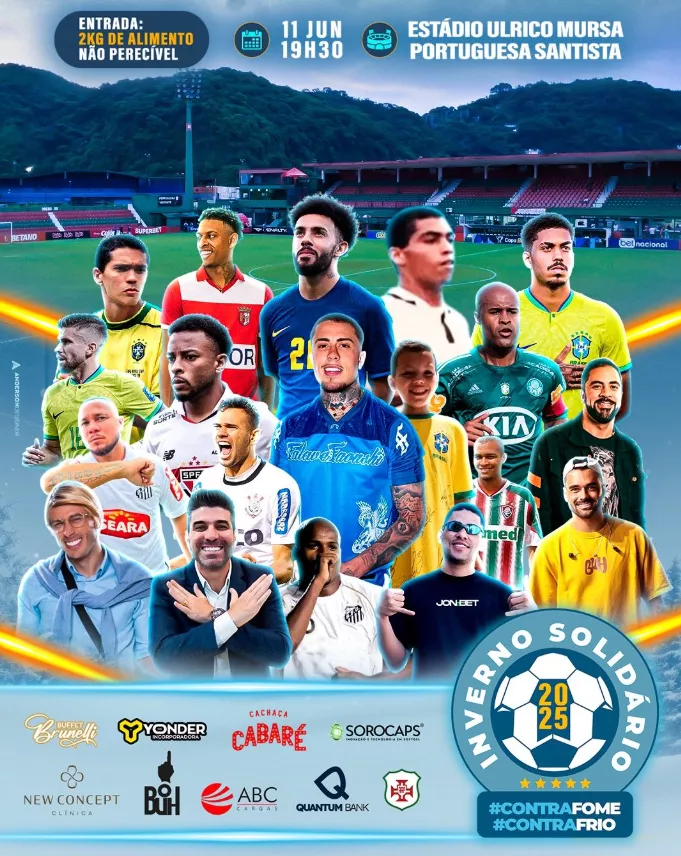 Ex-Santos promove jogo beneficente nesta quarta-feira no Ulrico Mursa 2 Yw18iY5X image