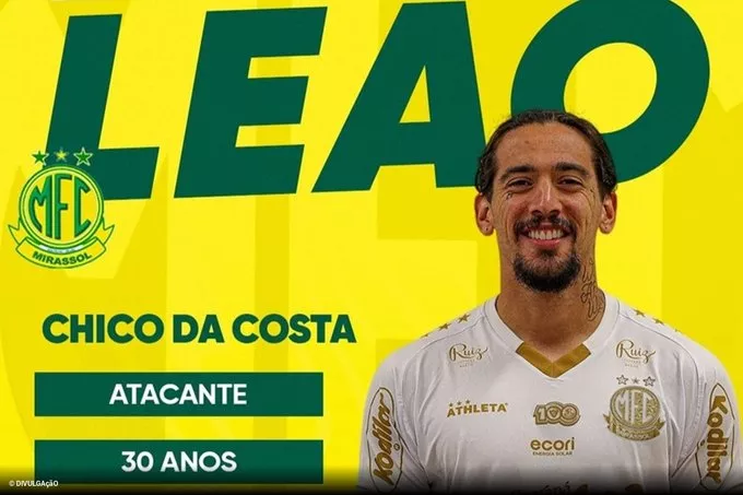 Mirassol anuncia Chico Costa como novo centroavante para o Brasileirão