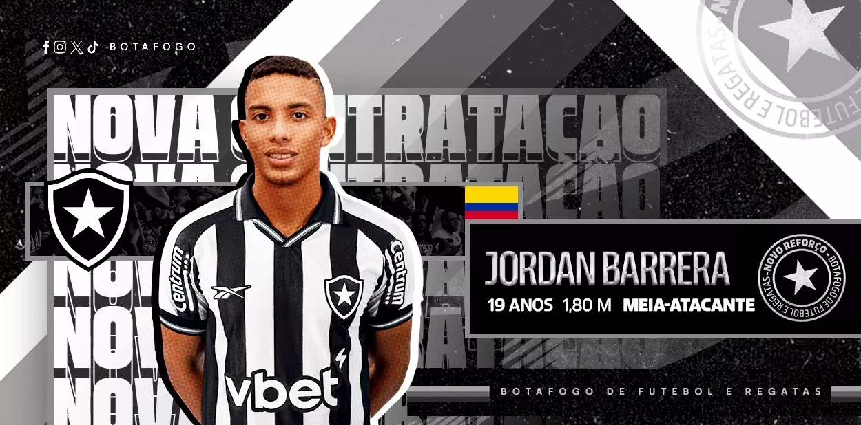 Botafogo oficializa a contratação de promessa da Colômbia