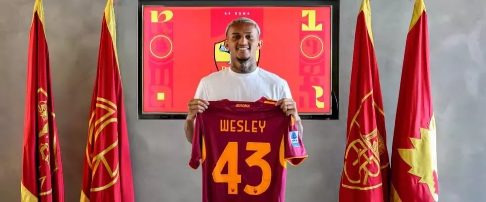 Wesley idolatra Cafu e elogia torcida da Roma: ‘Parece Flamengo’