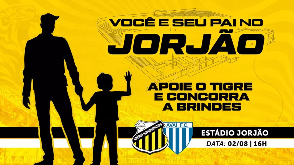 Novorizontino faz ação de dia dos pais em duelo contra o Avaí pela Série B