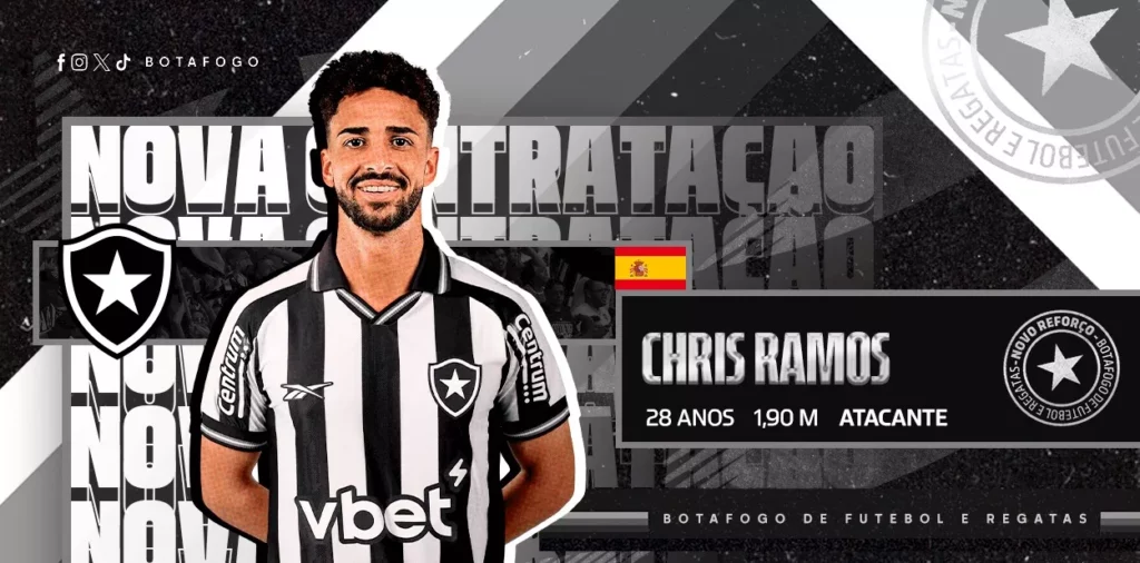 Botafogo oficializa atacante espanhol para assumir a camisa 9