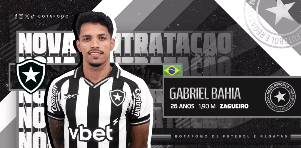 Botafogo oficializa a contratação de Gabriel Bahia, ex-Volta Redonda