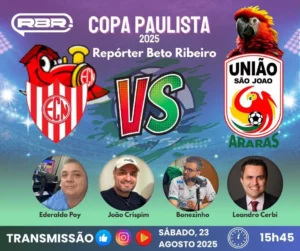 Equipe Repórter Beto Ribeiro e Rádio FI transmitem o clássico Noroeste x União São João