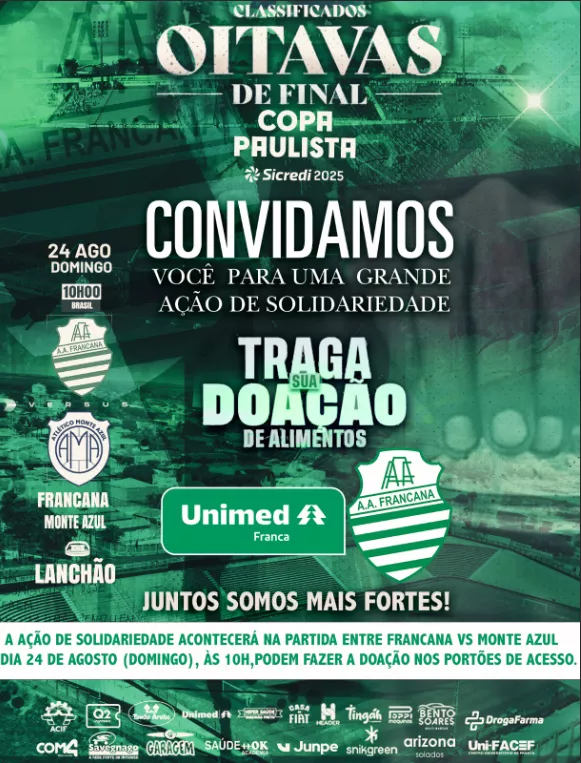 Copa Paulista: Diretoria da Francana espera Lanchão lotado e lança campanha solidária 2 ux7L5YDa image
