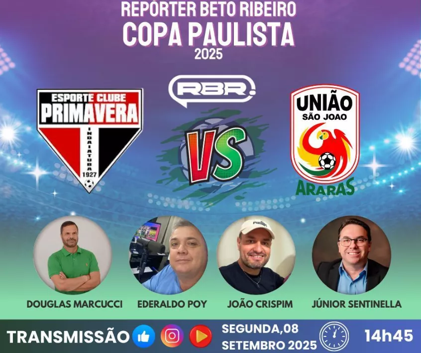 Equipe Repórter Beto Ribeiro e Rádio FI transmitem o duelo entre Primavera x União São João