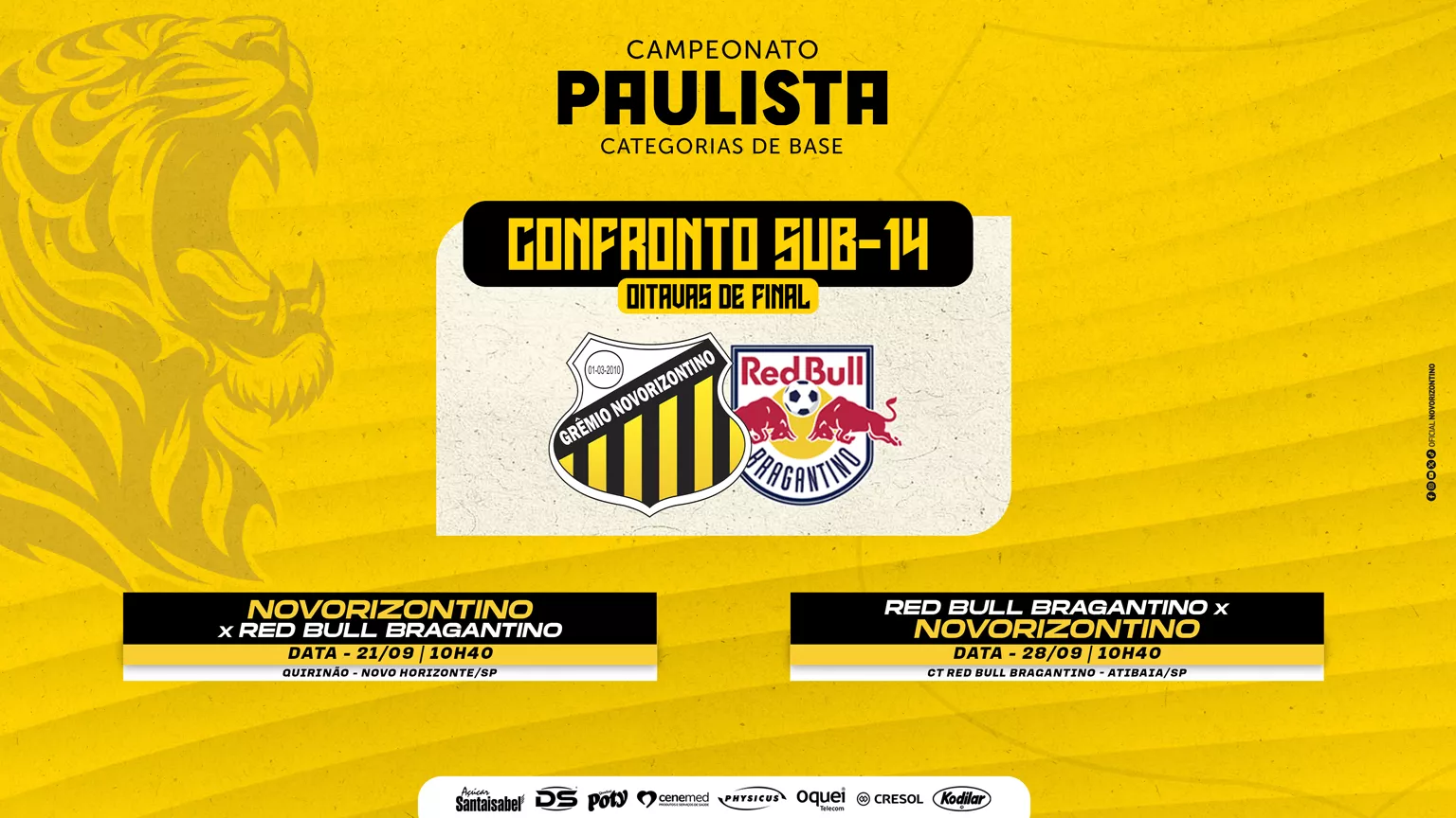 Paulista Sub-14: Novorizontino avança e encara o Red Bull Bragantino nas oitavas de final
