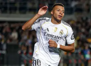 LIGA DOS CAMPEÕES: Real Madrid goleia com hat-trick de Mbappé e se redime de surra