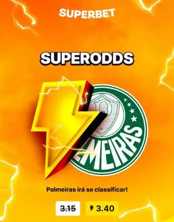 Palmeiras fica com a vaga? A Superbet paga mais de três por um. Aposte! 2 Palmeiras superodds