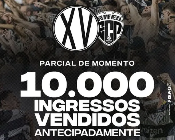 XV de Piracicaba vende 10 mil ingressos para a final da Copa Paulista