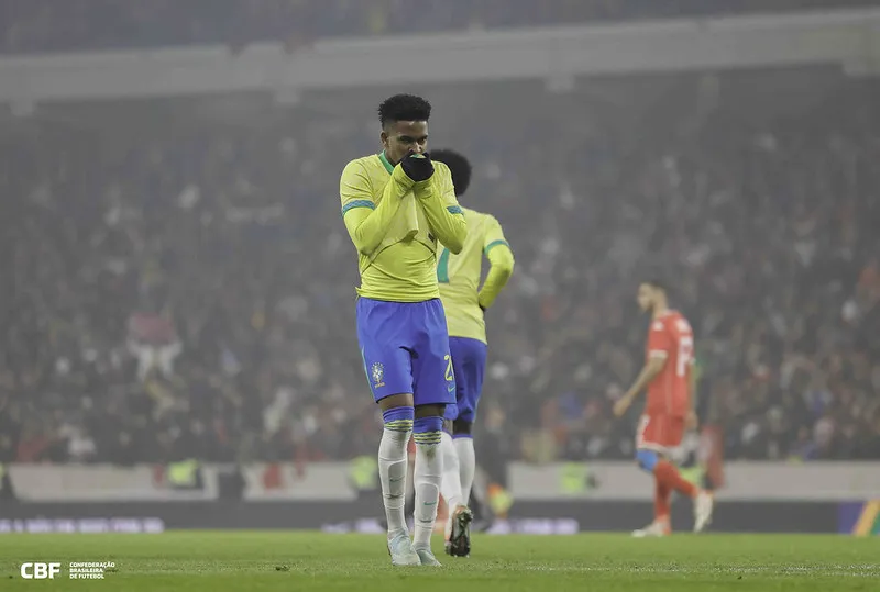 Brasil 1 x 1 Tunísia - Seleção tropeça e leva dúvidas para 2026 3 Estêvão marcou o gol do Brasil no empate contra a Tunísia (Foto: Rafael Ribeiro/CBF)