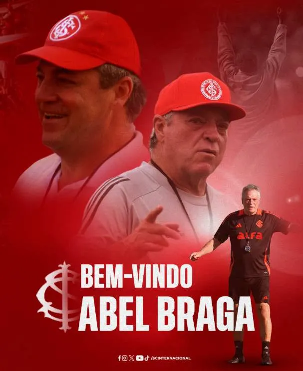 Internacional contrata Abel Braga para reta final do Brasileirão 3 Brasileirão - 2025