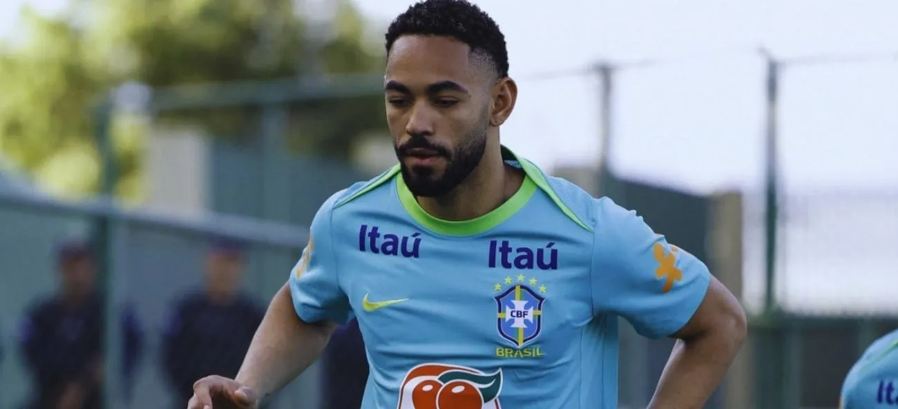 Matheus Cunha durante treino da seleção (Foto: Rafael Ribeiro-CBF)